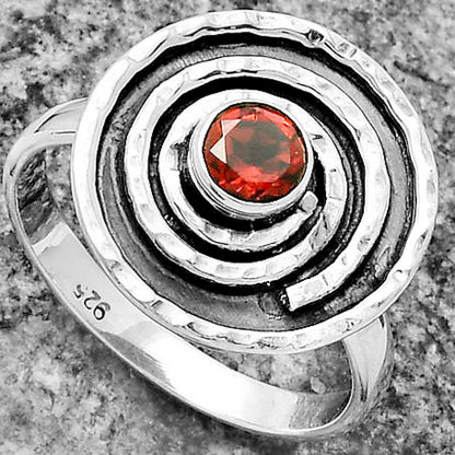 Spiral Hessonite Garnet Madagascar Ring size-7 R-1361 SDR175292