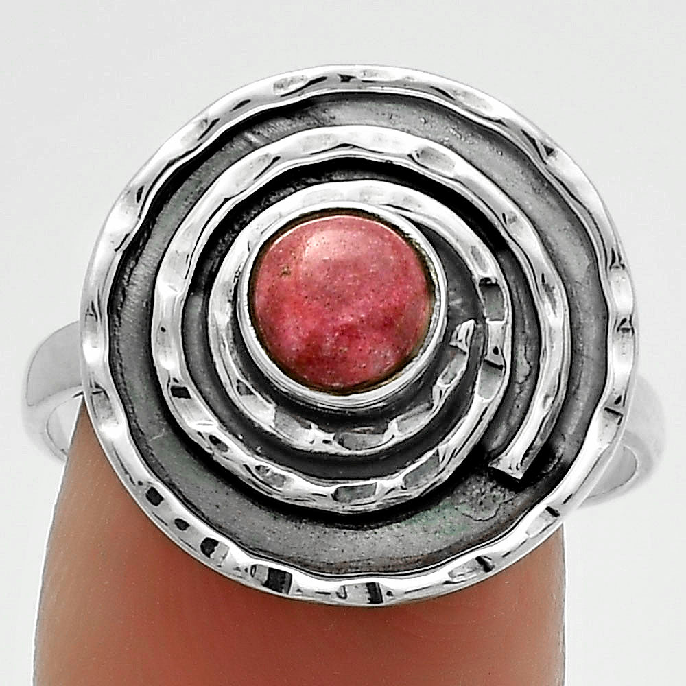 Spiral Natural Pink Thulite Norway Ring size-9 R-1361 SDR175297