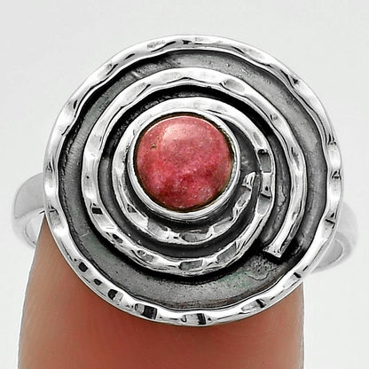 Spiral Natural Pink Thulite Norway Ring size-9 R-1361 SDR175297