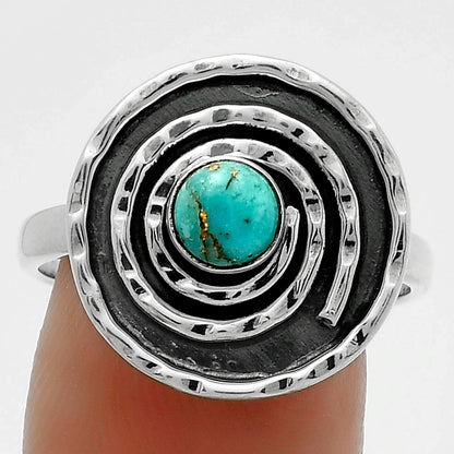 Spiral Natural Copper Blue Turquoise Ring size-9 R-1361 SDR175299