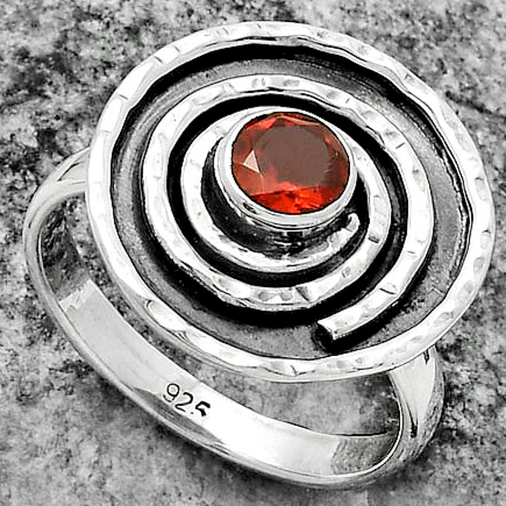 Spiral Hessonite Garnet Madagascar Ring size-7 R-1361 SDR175300