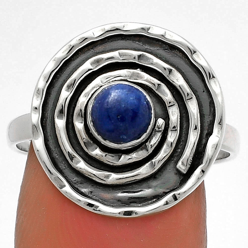 Spiral - Natural Lapis - Afghanistan Ring size-9 R-1361 SDR175306