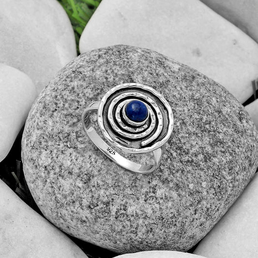 Spiral - Natural Lapis - Afghanistan Ring size-9 R-1361 SDR175306