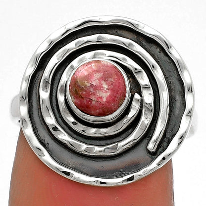 Spiral Natural Pink Thulite Norway Ring size-7 R-1361 SDR175310