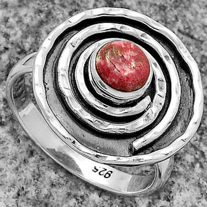 Spiral Natural Pink Thulite Norway Ring size-7 R-1361 SDR175310