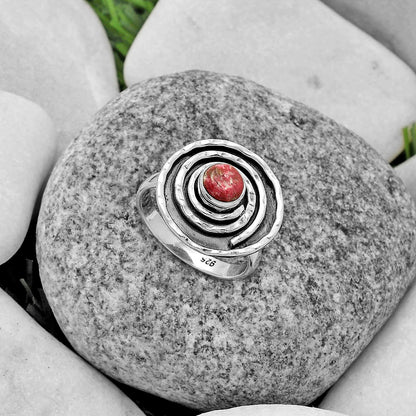 Spiral Natural Pink Thulite Norway Ring size-7 R-1361 SDR175310