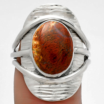 Natural Red Moss Agate Ring size-8 R-1402 SDR175362