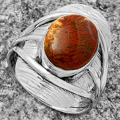 Natural Red Moss Agate Ring size-8 R-1402 SDR175362