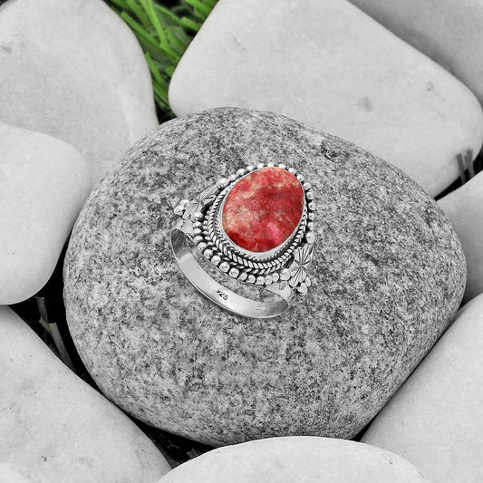 Natural Pink Thulite - Norway Ring size-8 R-1424 SDR175366