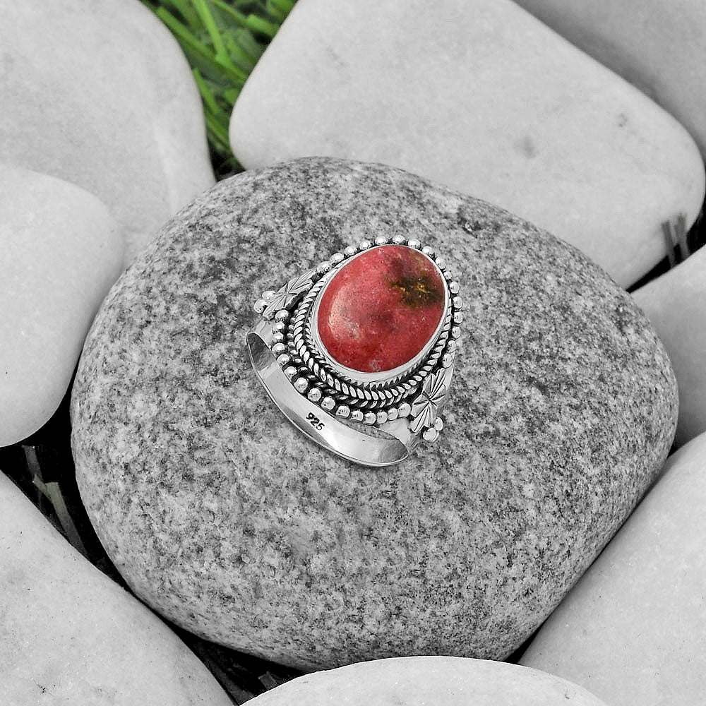 Natural Pink Thulite - Norway Ring size-7 R-1424 SDR175382