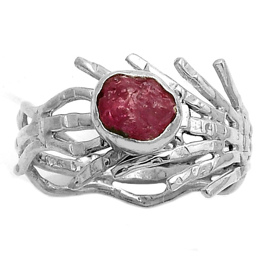 Natural Pink Tourmaline Rough Ring size-8.5 R-1401 SDR175417