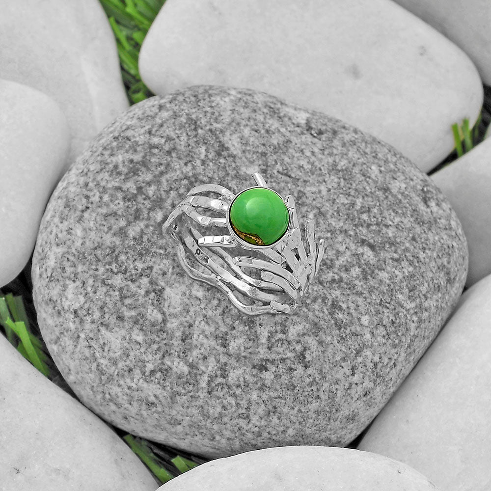 Copper Green Turquoise - Arizona Ring size-7 R-1401 SDR175419