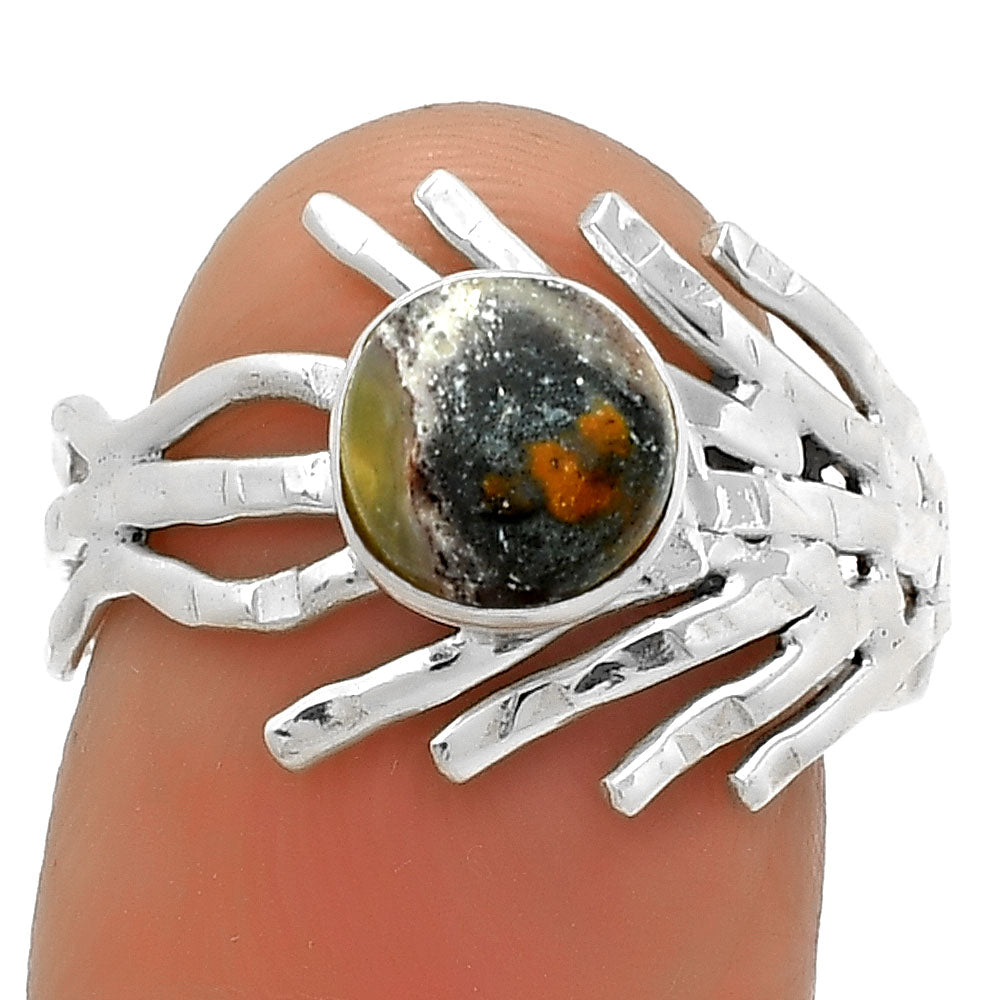 Natural Indian Blanket Jasper Ring size-8 R-1401 SDR175426