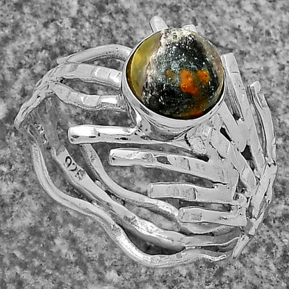 Natural Indian Blanket Jasper Ring size-8 R-1401 SDR175426