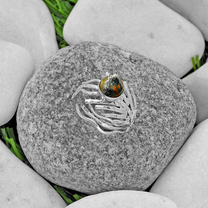 Natural Indian Blanket Jasper Ring size-8 R-1401 SDR175426