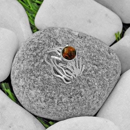 Natural Indian Blanket Jasper Ring size-7.5 R-1401 SDR175434