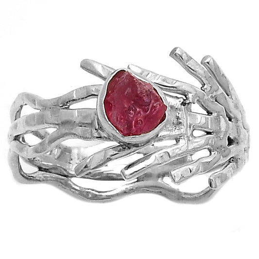 Natural Pink Tourmaline Rough Ring size-9 R-1401 SDR175438