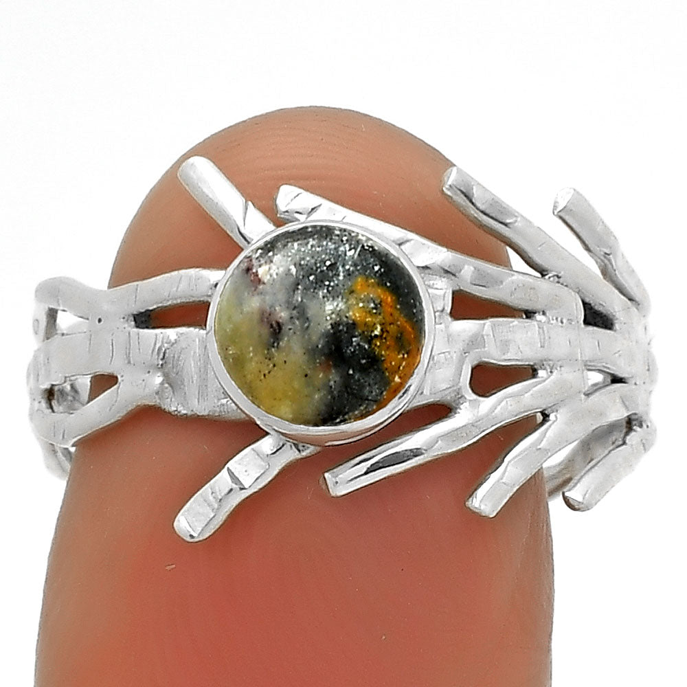 Natural Indian Blanket Jasper Ring size-9 R-1401 SDR175440