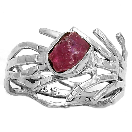 Natural Pink Tourmaline Rough Ring size-6.5 R-1401 SDR175443