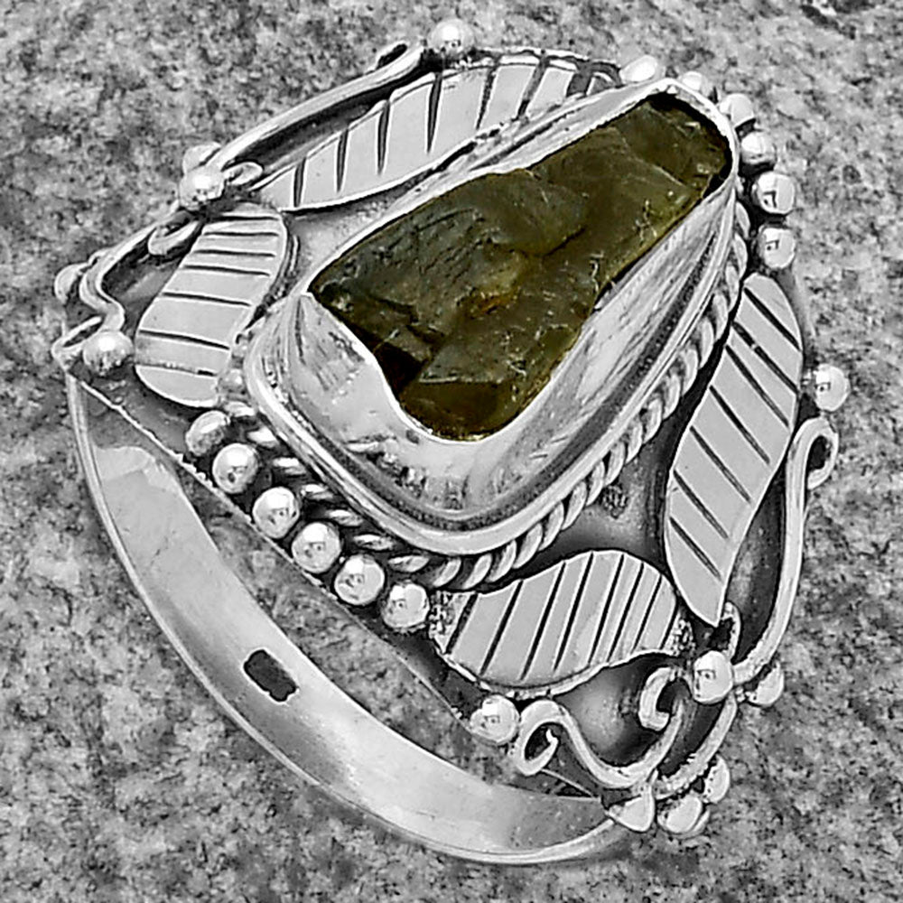 Southwest Style Rare Kornerupine Rough Ring size-8 R-1507 SDR175467