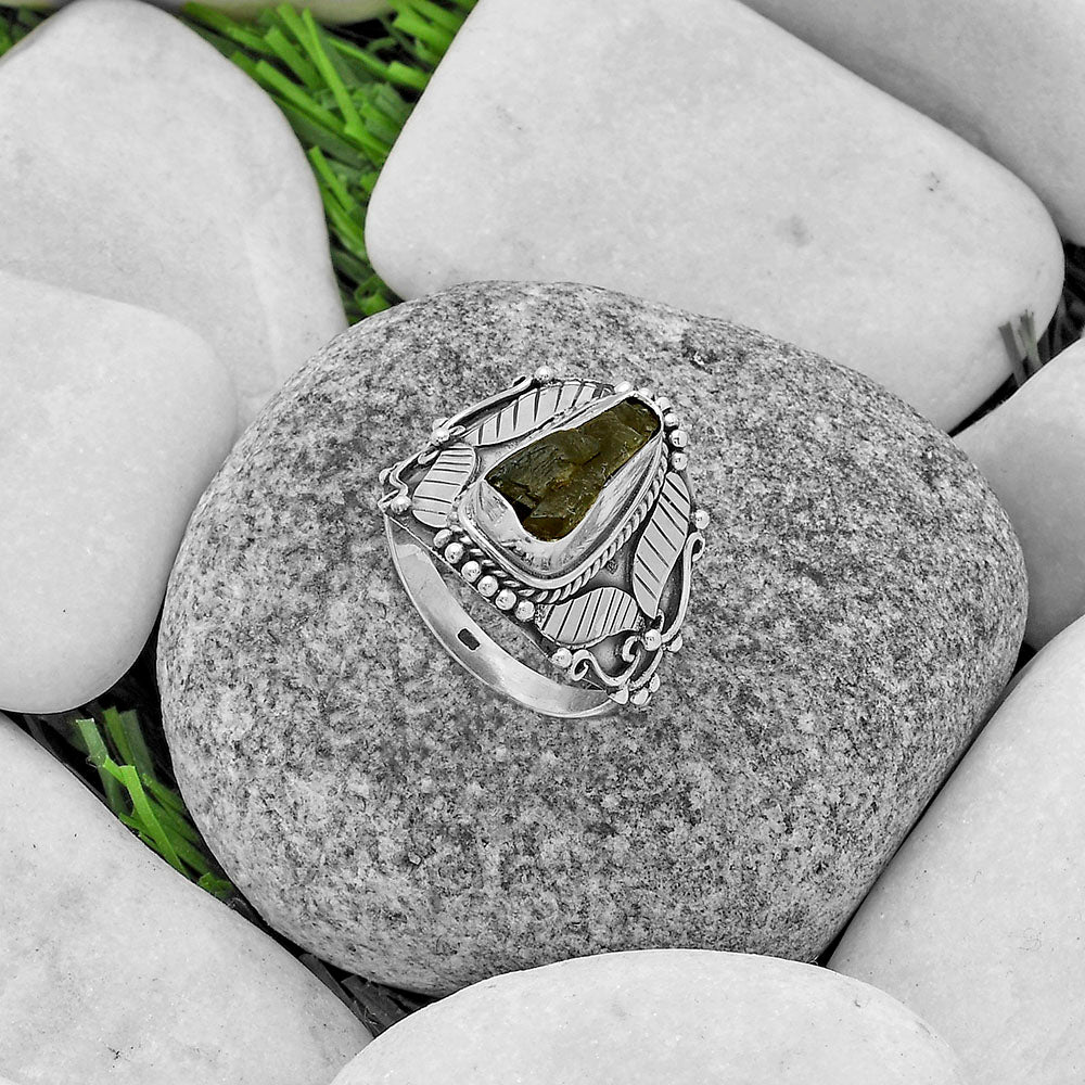 Southwest Style Rare Kornerupine Rough Ring size-8 R-1507 SDR175467