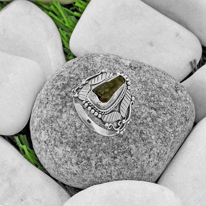 Southwest Style Rare Kornerupine Rough Ring size-8 R-1507 SDR175467