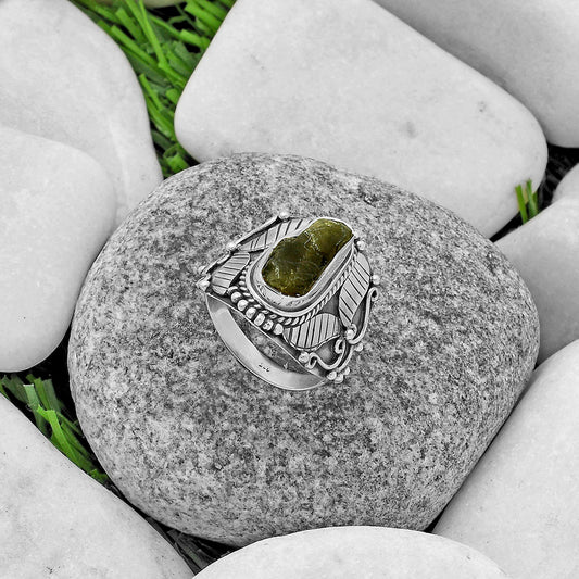 Southwest Style Rare Kornerupine Rough Ring size-7 R-1507 SDR175495