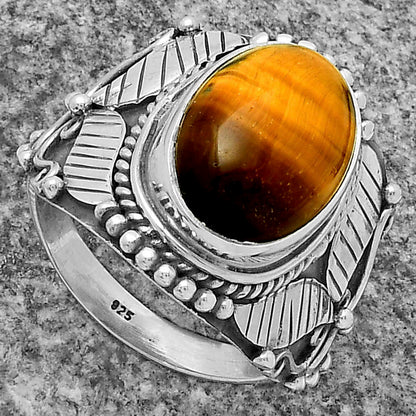 Southwest Style Tiger Eye Africa Ring size-7.5 R-1507 SDR175497