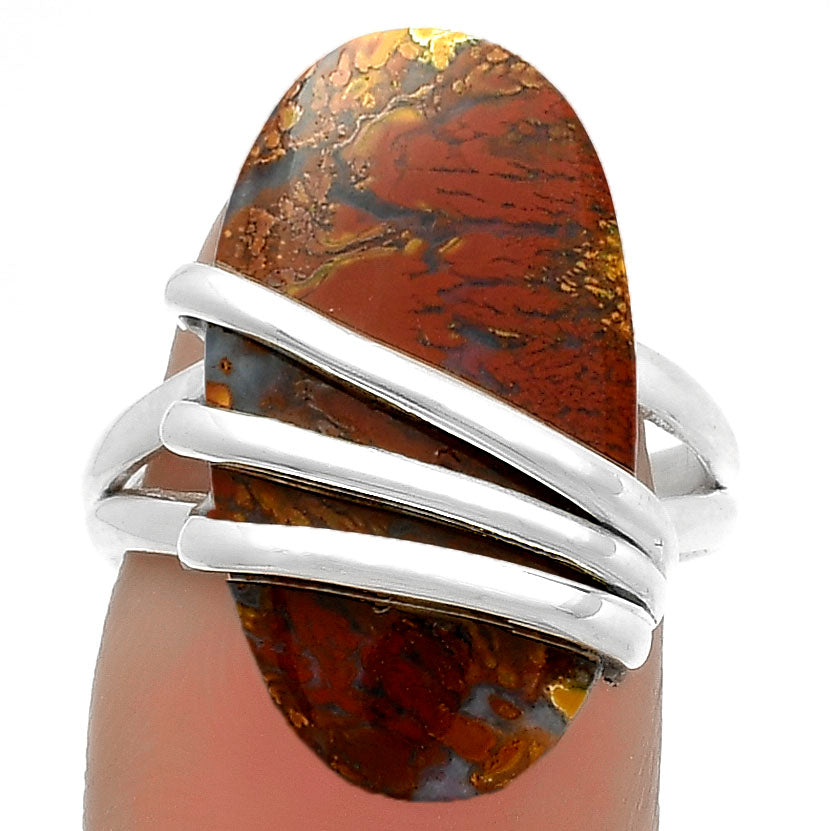 Natural Red Moss Agate Ring size-7.5 R-1444 SDR175510
