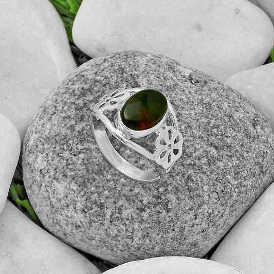 Natural Chrome Chalcedony Ring size-8 R-1497 SDR175518