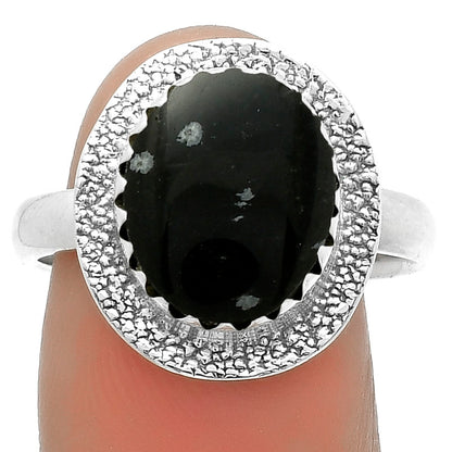 Natural Snow Flake Obsidian Ring size-9 R-1649 SDR175524
