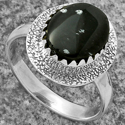 Natural Snow Flake Obsidian Ring size-9 R-1649 SDR175524