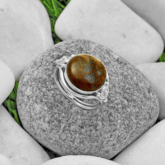 Natural Red Moss Agate Ring size-9 R-1315 SDR175530