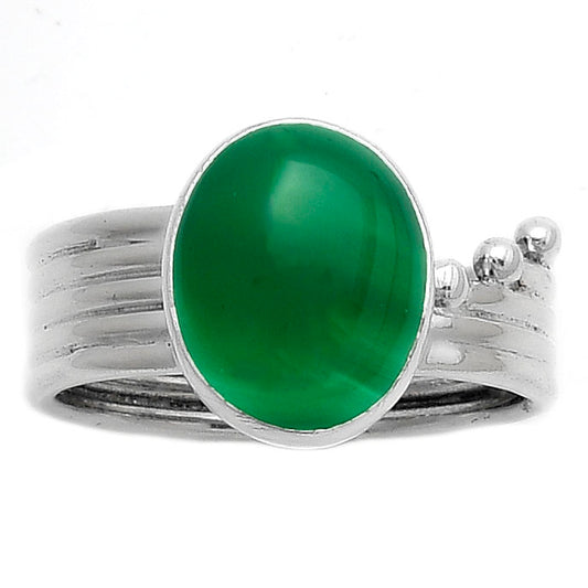 Natural Green Onyx Ring size-8 R-1492 SDR175540