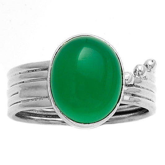 Natural Green Onyx Ring size-8.5 R-1492 SDR175548