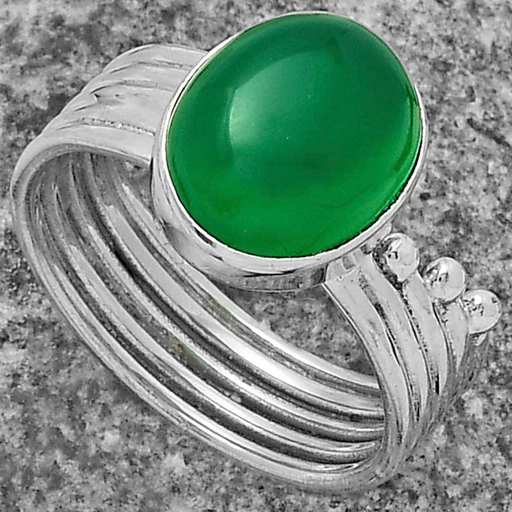 Natural Green Onyx Ring size-8.5 R-1492 SDR175548