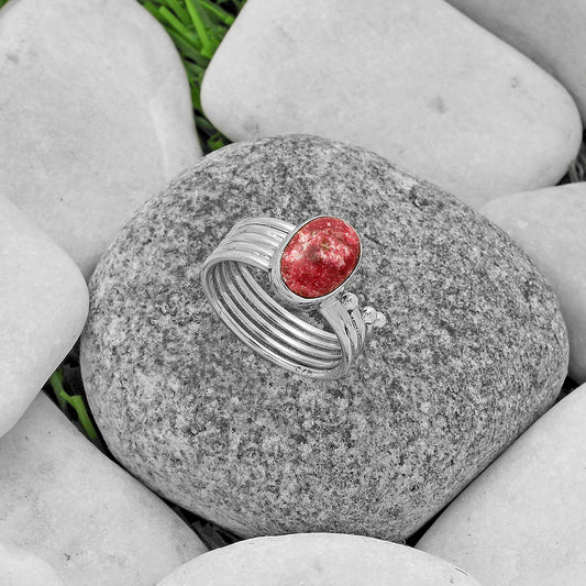 Natural Pink Thulite - Norway Ring size-7.5 R-1492 SDR175553