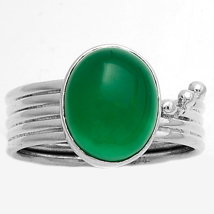 Natural Green Onyx Ring size-8.5 R-1492 SDR175556