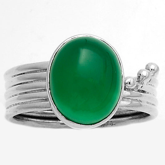 Natural Green Onyx Ring size-8.5 R-1492 SDR175556