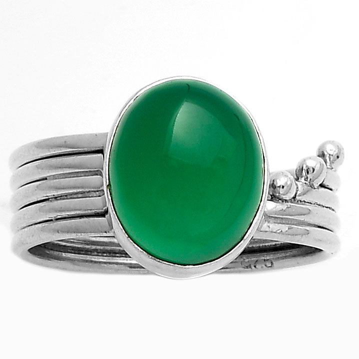 Natural Green Onyx Ring size-9 R-1492 SDR175568