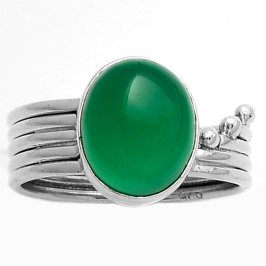 Natural Green Onyx Ring size-9 R-1492 SDR175568