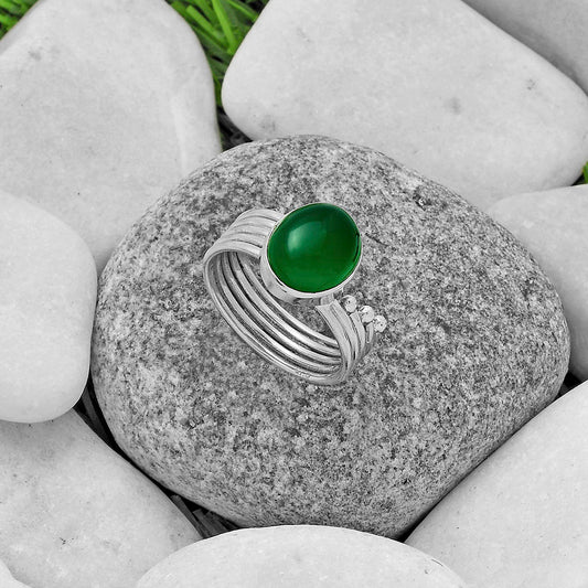 Natural Green Onyx Ring size-9 R-1492 SDR175568