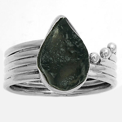 Natural Tektite Rough - Greek Ring size-7 R-1492 SDR175571