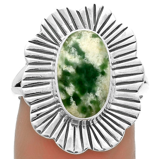 Natural Dioptase Ring size-7.5 R-1086 SDR175592