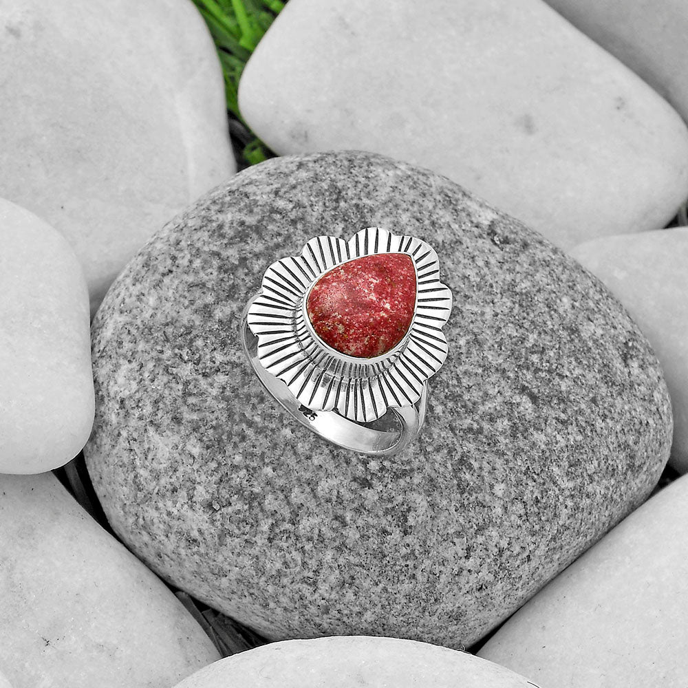 Natural Pink Thulite - Norway Ring size-7.5 R-1086 SDR175605