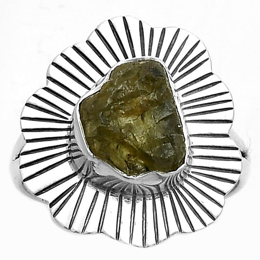 Natural Rare Kornerupine Rough Ring size-8.5 R-1086 SDR175610