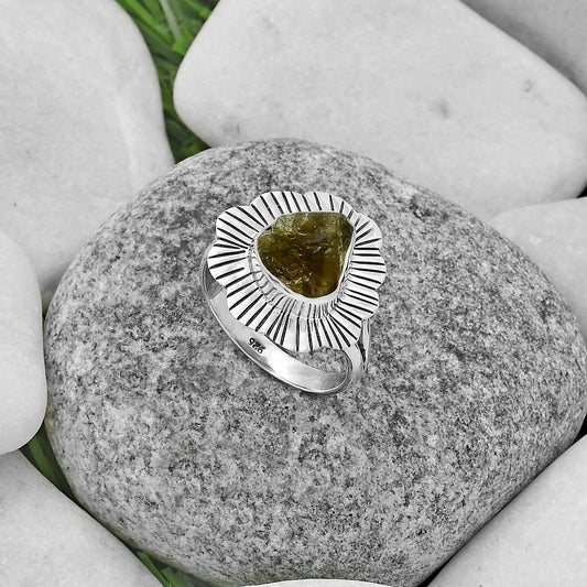 Natural Rare Kornerupine Rough Ring size-7.5 R-1086 SDR175619