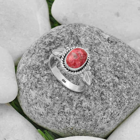 Natural Pink Thulite - Norway Ring size-7.5 R-1403 SDR175661