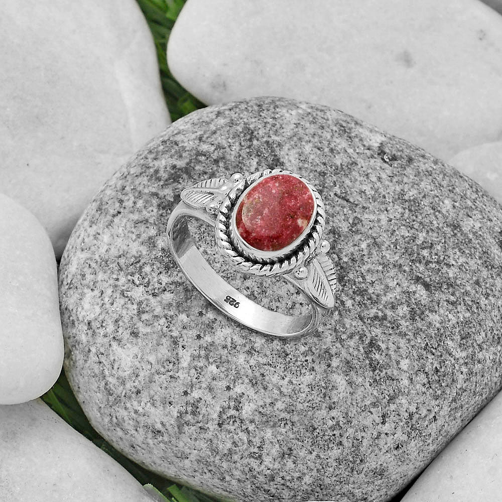 Natural Pink Thulite - Norway Ring size-8.5 R-1403 SDR175680