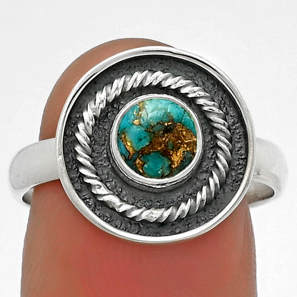 Copper Blue Turquoise - Arizona Ring size-7.5 R-1439 SDR175686